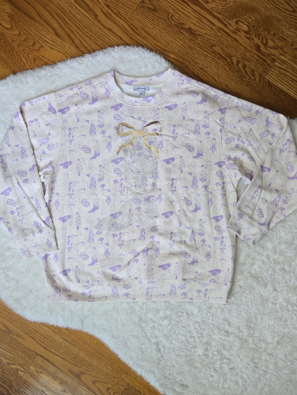 Rose & Everly Western Crewneck Sweatshirt, Womens Large